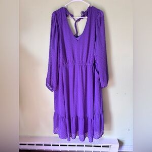 TORRID PURPLE TIERED TIE BACK POCKET DRESS SIZE 3 3X XXXL